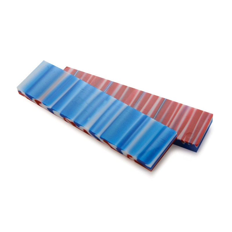 Acrylic Knife Scales - 3/8" x 1-1/2" x 6" - Patriotic - Pair